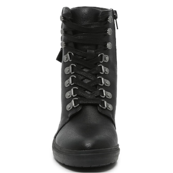 New Black Lace-up Boots - Picture 2 of 5